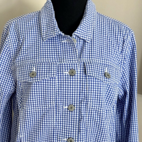 Talbots Blue Gingham Women's Jacket - Picture 4 of 10